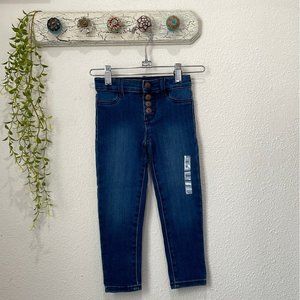 NWT Girls OshKosh Dark Wash Mid-Rise Button Fly Jeggings (size 4T)